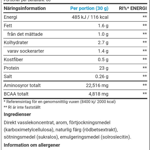 EXTRIFIT Whey 100%. Instans 2000g - Bild 2