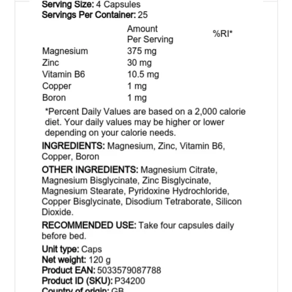 Reflex Nutrition Zinc Matrix 100 capsules - Bild 2