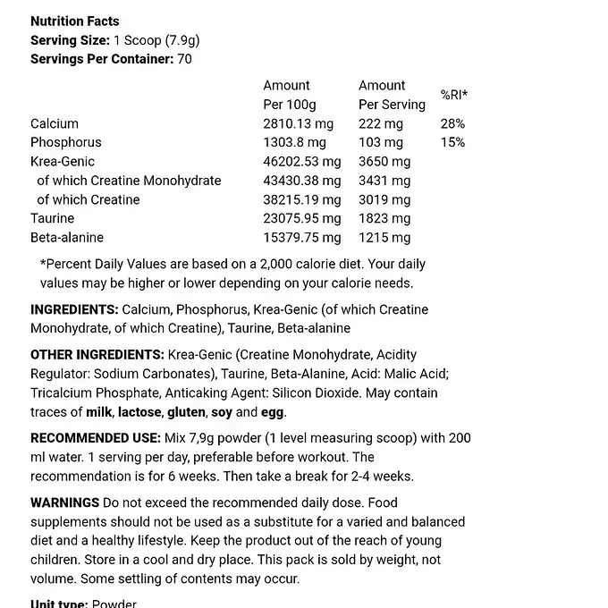 Weider Maximum Krea-Genic unflavoured 554g - Bild 2