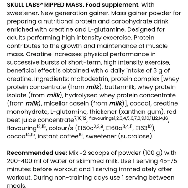 Skull Labs Ripped Mass 3000g - Bild 2