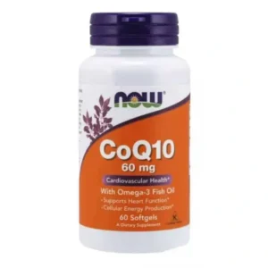 Now Foods COQ10 60mg med Omega-3 fish oil softgels