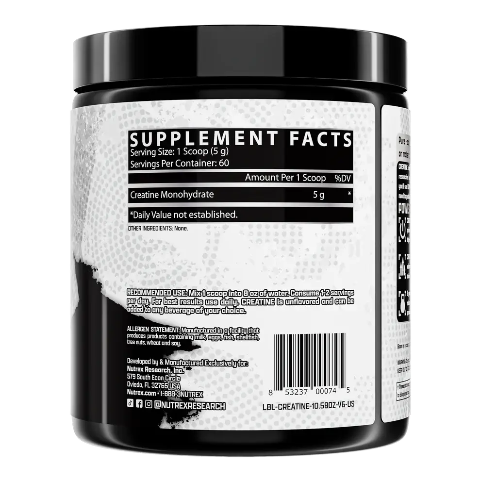 Nutrex Research - Creatine Monohydrate Unflavored 300 g och 60 servering - Bild 3