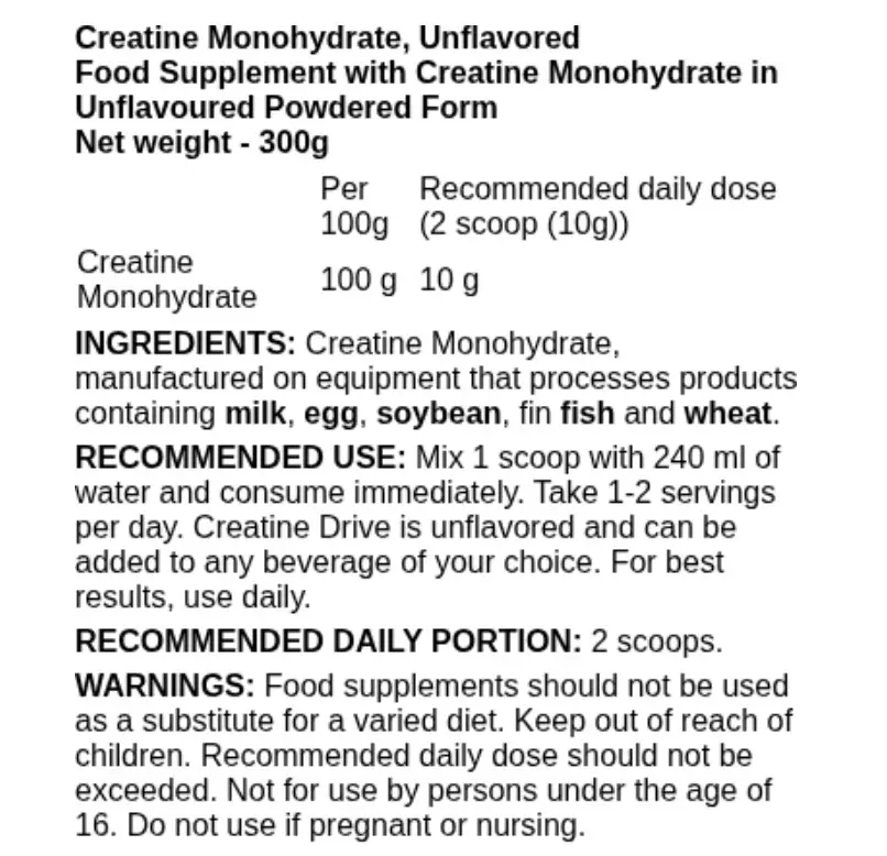 Nutrex Research - Creatine Monohydrate Unflavored 300 g och 60 servering - Bild 4