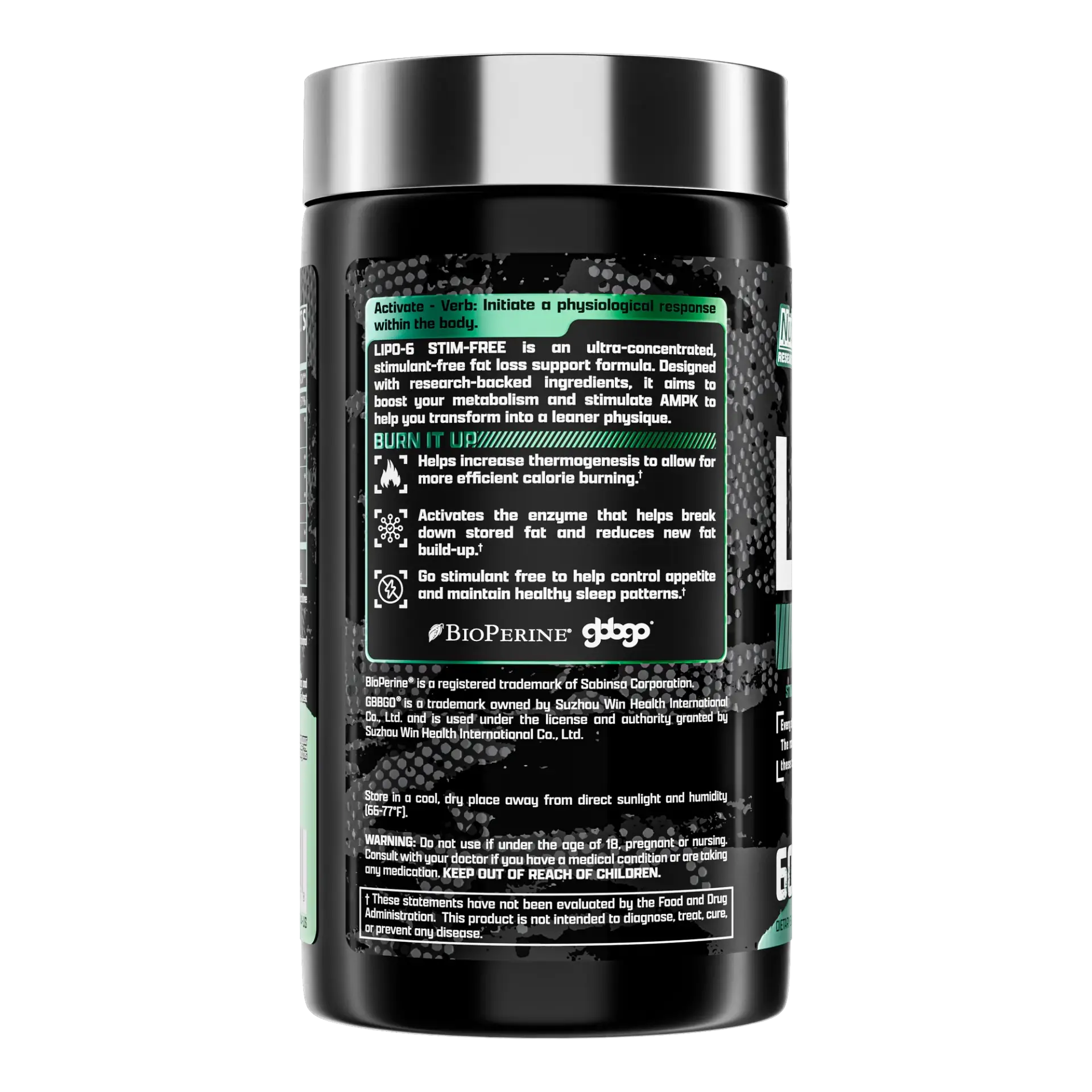Nutrex - Lipo6 Stim‑Free extrem potency 60 kapslar - Bild 7
