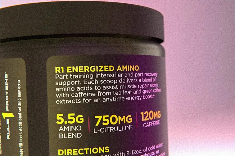 Rule One - Energized Amino - Aminosyror + Energi 270 g och 30 servering - Bild 3